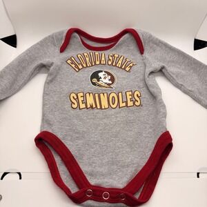 Florida State Seminoles Long Sleeve Gray and Garnet Infant Bodysuit